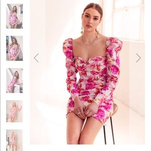 Pink mini floral dress